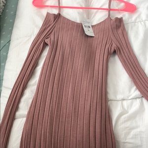 Fashion nova cold shoulder sweater dress